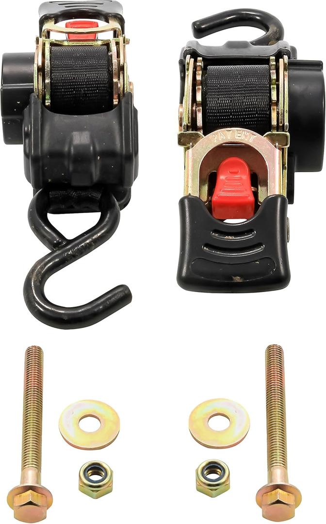 Camco Retractable Transom Tie Down Strap - Secures Your Boat While Traveling |Bolt-On Design |1,500 lb. Break Strength | Measures 1 W, 5   L |Durable & Corrosion Resistant Design - (50032)