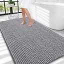 OLANLY Thick Large Bathroom Rugs 44x32, Extra Soft Absorbent Chenille Bath Rugs, Rubber Backing, Machine Wash Dry, Bath Mats for Bathroom Floor, Tub and Shower, Home Decor Accessories, Grey