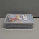 WIBIMEN Ice Cube Tray with Lid and Bin - Round Ice Trays for Freezer with Lid - Ice Cube Trays for Freezer with Ice Container (0.8"-2PACK Blue)