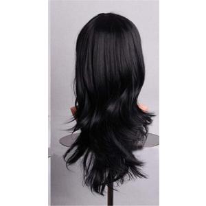 Long Wavy Wig Red Green Purple Pink Black Blue Sliver Gray Blonde Brown 70 Cm Synthetic Hair Wigs black 28inches