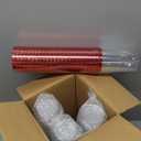 Patelai 100 Pcs Red Plastic Cups 12 oz Clear Disposable Cups with Red Rim Plastic Wine Cocktail Glasses Drinking Tumblers for Graduation Party Wedding Birthday
