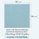 Ruvanti Cloth Napkins Set of 12, 18x18 Inch Napkin Cloth Washable, Soft & Durable, Poly Cotton Dinner Napkins for Parties, Thanksgiving & Weddings - Baby Blue