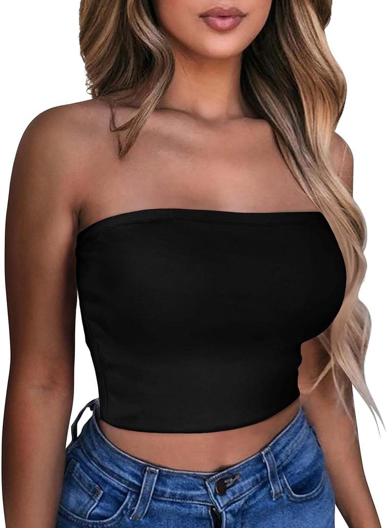 Summer Tube Tops Basic Crop Tops for Women Strapless Tank Casual Tunics Sexy Short Shirts 2026