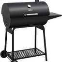 Royal Gourmet CC1830 30 Inch Barrel Charcoal Grill with Warming Rack, Outdoor BBQ Grill with 627 Sq. In. Grilling Space for Backyard, Patio and Parties, Black