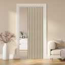 AJAZZ 100% Blackout Magnetic Door Curtain Accordion Doors Interior Folding Closet Door Curtain Invisible Applicable Bedroom Room Living Room Doorway Cream Yellow 42" W x 78" L 1 Panel