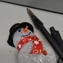 LIGHTSHINE 3PCS Snowman Shape Solar Christmas Lights Decorations, Solar Landscape Pathway Stakes Lights, Outdoor Christmas Decor for Garden, Yard, Patio, Porch (White)