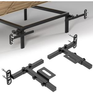 Universal Adjustable Headboard Brackets for Metal Bed Frame - Upgrade Movable Design, Heavy Duty Steel Welded Bed Frame Brackets, Footboard Extension Kit for Twin/Full/Queen/King