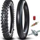 Front 60/100-14 2.50-14 Tire and Inner Tube for 110cc 125cc CRF70 CRF110 XR70 KLX110 TTR90 PW80 RM60 RM65 TaoTao DB14 SSR Apollo Coolster Dirt Pit Bike Motorcycle Off Road Motocross Heavy Duty