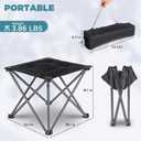 FUNDANGO Folding Camping Stool, 18.1 Inch Oversized Foot Stools 330 Lbs Heavy Duty Portable Padded Seat Anti-Slip Foots & Carry Bag for Fishing Outdoor Lawn Travel (Black)