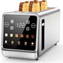 4-Slice Smart Toaster with Digital Touchscreen & 1-Touch Memory for Family | Stainless Steel, Extra-Wide Long Slots for Bagels & Artisan Bread | All-in-One Defrost, Reheat & Single-Slice Modes