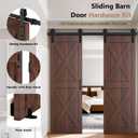 Arti-Life 12FT Double Barn Door Hardware Kit Heavy Duty Sliding Door Track Kit with Hook and 2 Handles,Smoothly and Quietly Hardware for Interior and Exterior Fit 36" Wide Door Panel (J Shape Hanger)