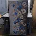 Flintis Large Blue and White Flowers Framed Wall Art Floral Pictures Wall Decor Abstract Landscape Canvas Painting Print Artworks Decor Framed for Living Room Bathroom Master Bedroom 60L X 30W