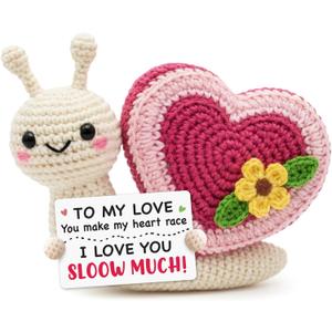 Tiny Detalles Snail Crochet for Boyfriend Girlfriend, Birthday Gifts for Women Men, Romantic to My Love Valentine Decor, Cute Snail Crochet for Couples