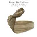 Clip in Human Hair Extensions Jet Black 7 Pieces 70 Gram Silky Straight Double Weft Remy Clip in Hair Extensions for Women 20 Inch for Fine Hair (18-613)