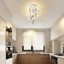 LED 3 Light Track Lighting Spotlight Kit, White Ceiling Spotlights, Modern Track Light Fixture with Flexibly Rotatable Light Heads, 35W+15W Dual Lighting for Kitchen Living Room,Includes 3 x GU10 Bulb