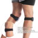HiRui 2 Pack Patella Tendon Knee Straps, Knee Brace Knee Support Patellar Stabilizer for Running Hiking Tennis Jumping Arthritis Tendonitis Pain Relief-Adjustable (Gray)