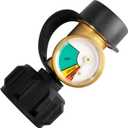 DOZYANT Propane Tank Gauge Level Indicator Leak Detector Gas Pressure Meter Universal for RV Camper, Cylinder, BBQ Gas Grill, Heater and More Appliances-Type 1 Connection