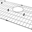 LQS Stainless Steel Kitchen Sink Bottom Grid and Sink Protector, Protective Sink Grid 26 x 14 Inches with Rear Drain for Single Sink Bowl