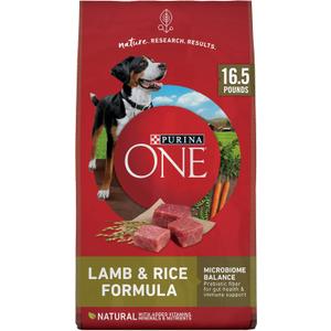Purina ONE Dry Dog Food Lamb and Rice Formula - 16.5 lb. Bag. Dec/2026