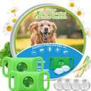 Natural Dog Tag for Flea & Tick Prevention Waterproof Collar Pendant 2Pack with 4 Extra Refills, Safe for All Breeds, Collar Not Included,Green