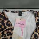 WDIRARA Women's Leopard Button Down Split Vest Tops Dressy Casual V Neck Sleeveless Tank Tops, S
