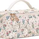 Cabbrix Makeup Bag, Large Capacity Cosmetic Bags for Women, Floral Design Makeup Bag Organizer Skincare, Brushes & Travel Essentials