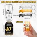Domensi 50 Sets 40th Birthday Party for Guests Bulk Include Cheers to 40 Short Glasses Beer Bottle Opener Keychains Thank You Cards with Gift Bags and Ropes for Birthday Party Gifts