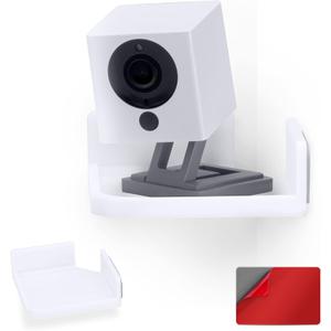 Mini Corner Shelf Mount for Security Cameras, Baby Monitors, Speakers, Plants & More, Universal Holder, Strong Adheasive, Easy to Install, No Mess, Screwless by Brainwavz (White)