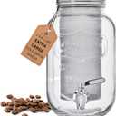 2-Gallon Cold Brew Coffee Maker  Commercial Size Extra Large Glass Dispenser with Metal Spigot, Reusable Metal Filter & Airtight Lid  Big Batch Brewing by KitchenToolz