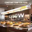 48-Inch Food Heat Lamp - 1350W Commercial Food Warmer Lamp Overhead Stainless Steel Catering Heat Lamps Electric Strip Heater for Restaurant Buffet Parties Kitchen, Silver 115V