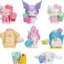 Hello Kitty and Friends Sweet Snacks 8-Pack with Mix and Match Sweet Accessories - 2 Figures - Hello Kitty, My Melody, Kuromi, Cinnamoroll, Pompompurin, Keroppi, and Tuxedosam