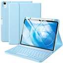 Harvopu Compatible for iPad Air 11-inch/ 10.9" Air 5th 4th Generation Case with Keyboard - Backlit Detachable, Folio Cover with Pencil Holder for iPad Air 11 Inch M4/M3/M2, Air 5/ Air 4 (Sky Blue)