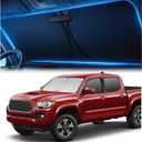 Windshield Sunshade for Toyota Tacoma 2016-2023 2024 2025 2026 - Innovative No-Light-Pass Technology, Mirror Cut-Out, Blocks 99% UV Rays, Fade-Resistant, Easy-Fold Tacoma Windshield Sun Shade