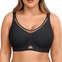 Wireless Bras for Women Plus Size Full Coverage Push Up Bra No Underwire with Support Padded Comfort Tshirt Bras (Large, Black)
