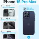 Shockproof for iPhone 15 Pro Max Case, [Camera Protection] [Military-Grade Drop Protection] Protective Anti-Yellow Slim Translucent Skin-Friendly Case for iPhone 15 Pro Max, Titanium Blue