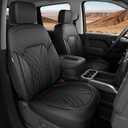 for Chevy Silverado GMC Sierra Waterproof Seat Covers, Crew Cab 1500 2019-2026, 2500HD 3500 HD 2020-2026, Pickup Protectors Accessories Full Set, Black