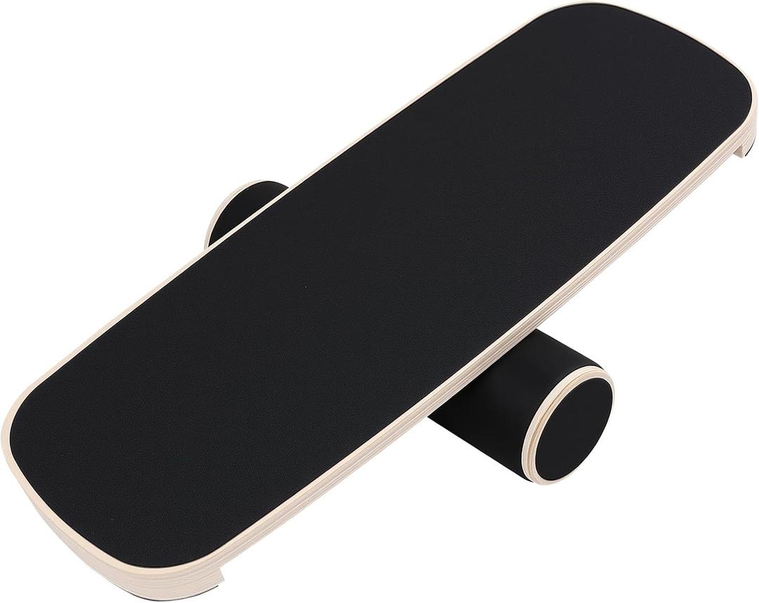 Balance Board for Adults, Wooden Surf Trainer with Roller | 350lbs capacity non-slip surface skateboard snowboard training equipment, core strength & balance control for fitness