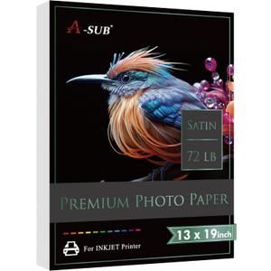 A-SUB Satin Photo Paper, Waterproof, 13x19 Inch