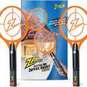 2 Pack Electric Fly Swatter Racket and Mosquito Zapper by ZAP IT! - High Duty 4,000 Volt Electric Bug Zapper Racket - USB Rechargeable Fly Zappers Racquet for Indoor and Outdoor - Medium, Orange