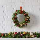 Weysat 18 Pcs Christmas Garland Hangers Hooks for Mantel Garland Ties Adjustable Stocking Holder Reusable Silicone Adhesive Straps Wreath Hangers for Fireplace(Stylish Style) (Red, Green, White)