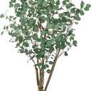 Artificial Eucalyptus Trees with White Planter, 6 FT Faux Eucalyptus Plants Indoor Tall Fake Floor Trees with Silk Leaves and Thick Trunk for Living Room Bedroom Corner Home Office Decoration