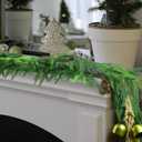 Jutom 2 Pcs 6 ft Christmas Norfolk Pine Garland Artificial Greenery Cedar Garlands with Pine Cones Winter Christmas Decorations for Mantle Seasonal Indoor Home Holiday Fireplace Decor