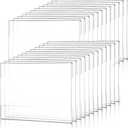 24 Pack Wall Mount Acrylic Sign Holder 3 x 5 Inch Plastic Clear Acrylic Frame No Drilling Small Wall Sign Holder with Adhesive Tape for Display Document Flyer Menus Poster
