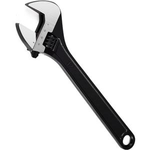 Adjustable Wrench 12 Inch Heavy Duty Wide Jaw Opening Wrench for Automotive Plumbing Household Garage Repairs (Black)