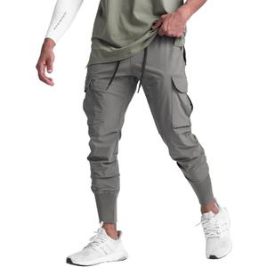 Surenow Mens Running Jogger Pants Workout Athletic Sweatpants Lightweight Thin Quick Dry Tapered Hiking Pants Sports Pants (Large, Gray)