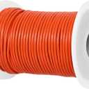 GENIQUE Real/Genuine Round Leather String Cord for Necklace, Bracelets, Jewellery, Braiding (Orange, 1.5mm)