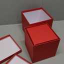 Cholemy 5 Pcs Square Nesting Boxes Decorative Gift Boxes with Lid and Ribbon Assorted Sizes Wrap for Valentines Day, Engagement, Anniversary, Birthday, Bridal Shower Party Gifts(Bright Red)