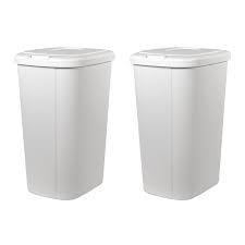 3pc Small White Trash Cans with Lids, 14.5L