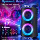 Large Party Bluetooth Speaker, 260W Peak Powerful Loud Sound with Deep Bass, 15Hr Playtime, Fast Charge, RGB Cool Light Show, TWS, Portable for Outdoor Beach, Camping, Backyard, Work, Home (Blue)