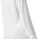 Womens Button Down Shirt Long Sleeve Button Up Shirt Ladies Work Blouses Loose Fit Tops (White, L)